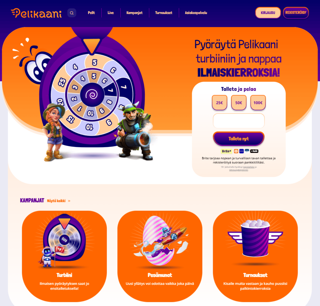 Pelikaani pikakasino kruuna