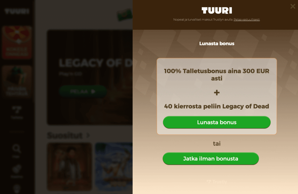 Tuuri Ensitalletusbonus